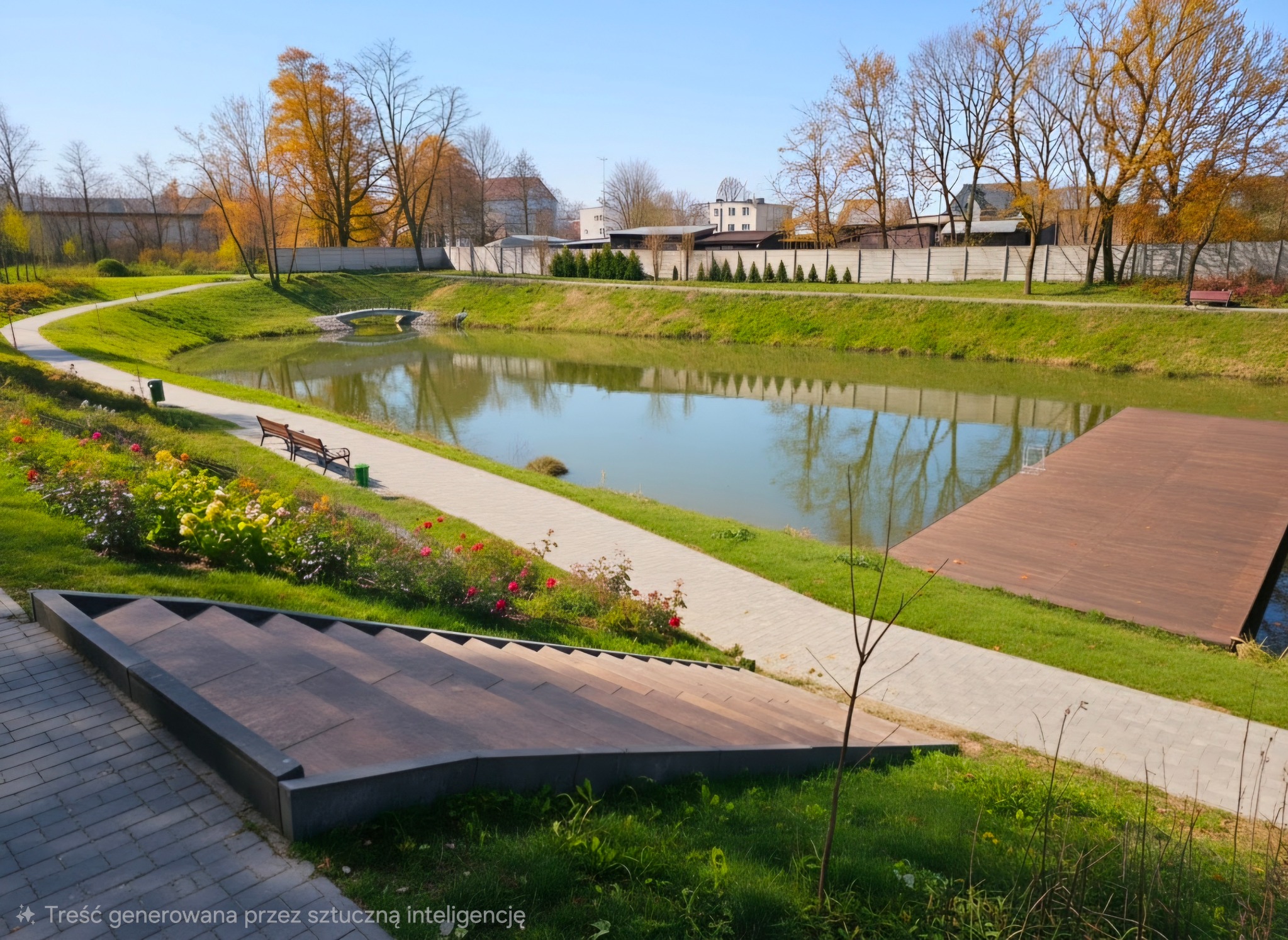 Zabytkowy park i staw przy Pałacu Walewskich w Inczewie